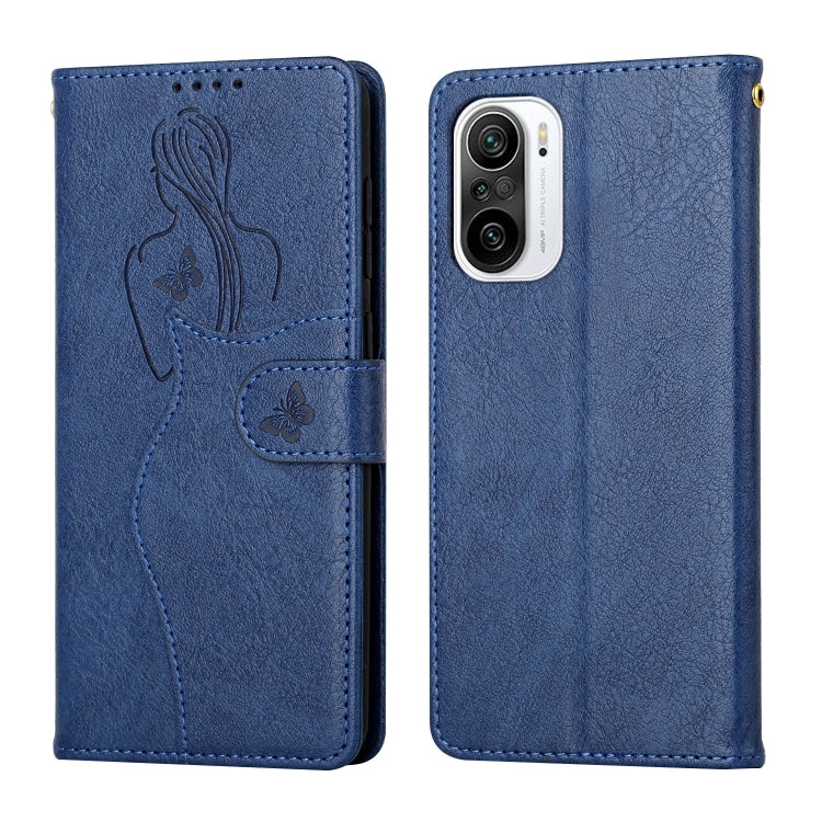 For Xiaomi Redmi K40 / K40 Pro Beauty Girl Embossing Pattern Horizontal Flip Leather Case with Holder & Card Slot & Wallet & Photo Frame