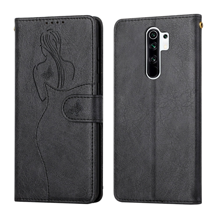 For Xiaomi Redmi Note 8 Pro Beauty Girl Embossing Pattern Horizontal Flip Leather Case with Holder & Card Slot & Wallet & Photo Frame