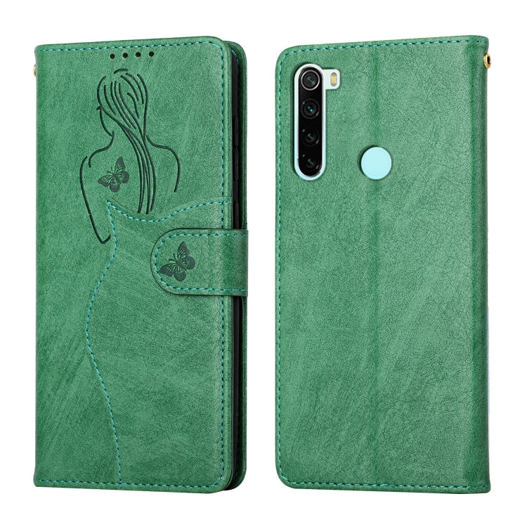 For Xiaomi Redmi Note 8T Beauty Girl Embossing Pattern Horizontal Flip Leather Case with Holder & Card Slot & Wallet & Photo Frame