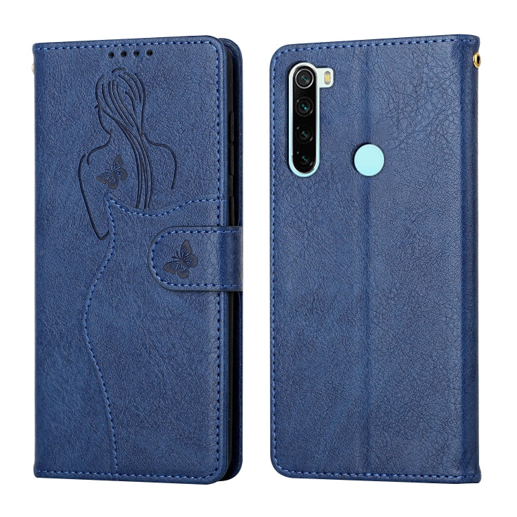 For Xiaomi Redmi Note 8T Beauty Girl Embossing Pattern Horizontal Flip Leather Case with Holder & Card Slot & Wallet & Photo Frame