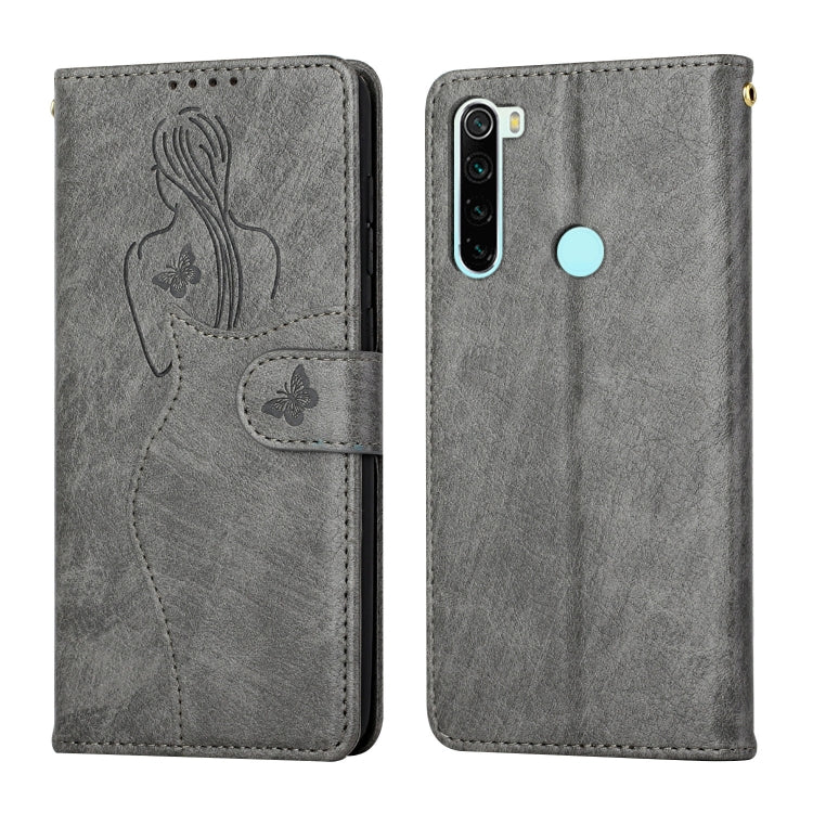 For Xiaomi Redmi Note 8T Beauty Girl Embossing Pattern Horizontal Flip Leather Case with Holder & Card Slot & Wallet & Photo Frame