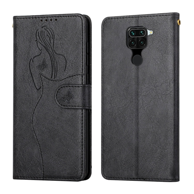 For Xiaomi Redmi Note 9 / 10X 4G Beauty Girl Embossing Pattern Horizontal Flip Leather Case with Holder & Card Slot & Wallet & Photo Frame