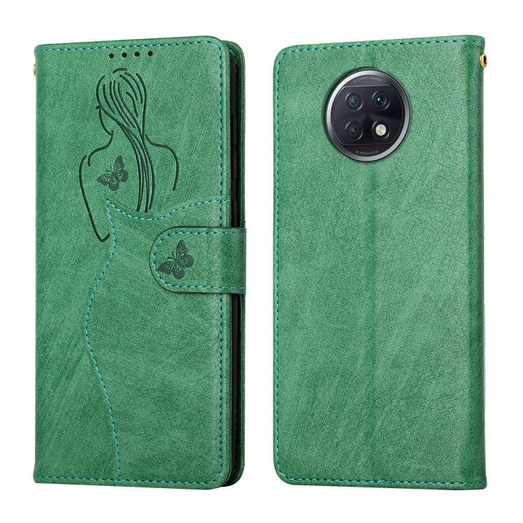 For Xiaomi Redmi Note 9T Beauty Girl Embossing Pattern Horizontal Flip Leather Case with Holder & Card Slot & Wallet & Photo Frame