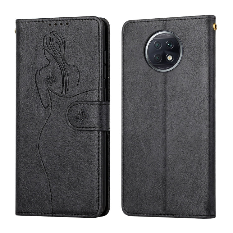 For Xiaomi Redmi Note 9T Beauty Girl Embossing Pattern Horizontal Flip Leather Case with Holder & Card Slot & Wallet & Photo Frame