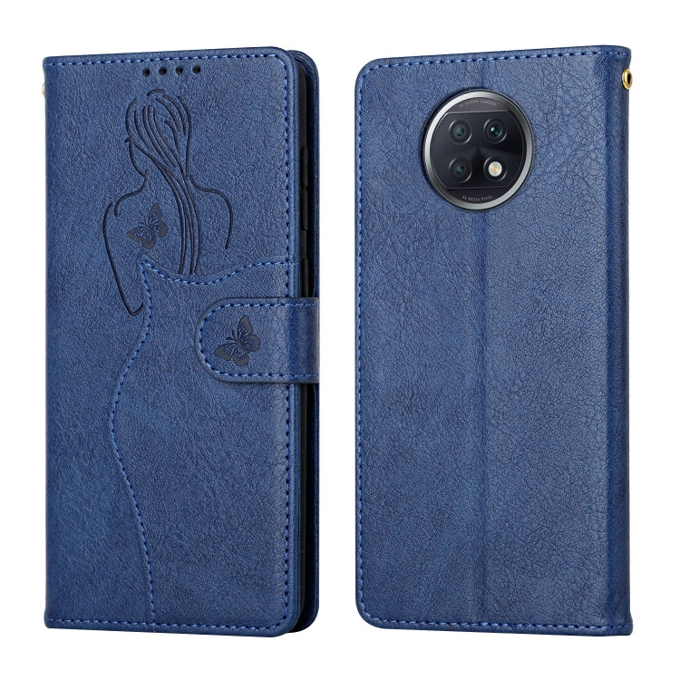 For Xiaomi Redmi Note 9T Beauty Girl Embossing Pattern Horizontal Flip Leather Case with Holder & Card Slot & Wallet & Photo Frame