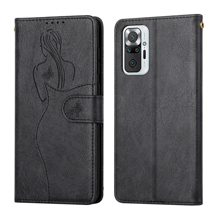 For Xiaomi Redmi Note 10 Pro Beauty Girl Embossing Pattern Horizontal Flip Leather Case with Holder & Card Slot & Wallet & Photo Frame