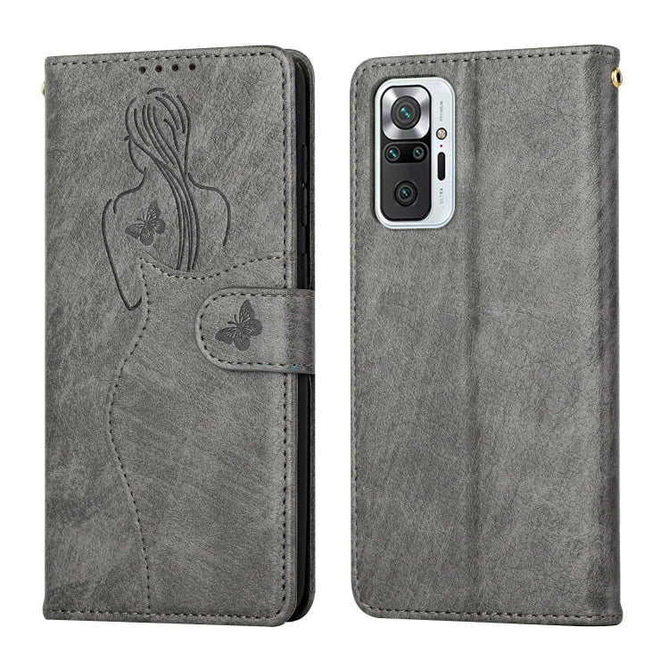 For Xiaomi Redmi Note 10 Pro Beauty Girl Embossing Pattern Horizontal Flip Leather Case with Holder & Card Slot & Wallet & Photo Frame