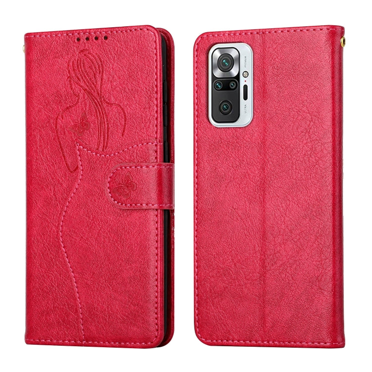 For Xiaomi Redmi Note 10 Pro Beauty Girl Embossing Pattern Horizontal Flip Leather Case with Holder & Card Slot & Wallet & Photo Frame