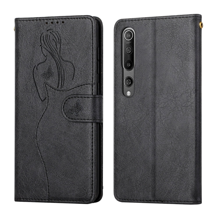 For Xiaomi Mi 10 5G / 10 Pro 5G Beauty Girl Embossing Pattern Horizontal Flip Leather Case with Holder & Card Slot & Wallet & Photo Frame