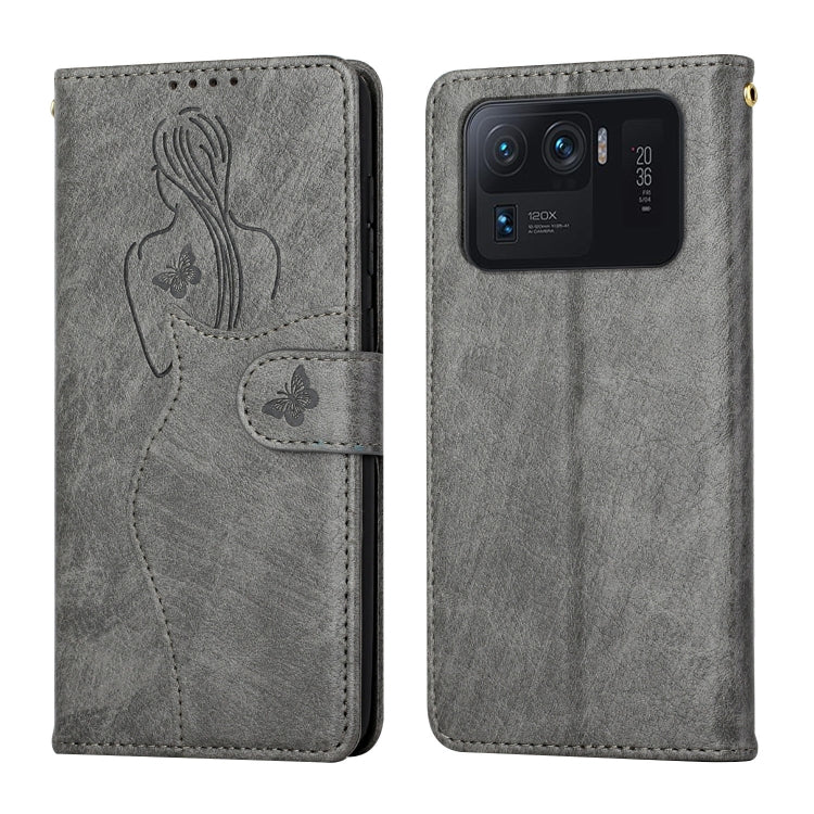 For Xiaomi Mi 11 Ultra Beauty Girl Embossing Pattern Horizontal Flip Leather Case with Holder & Card Slot & Wallet & Photo Frame