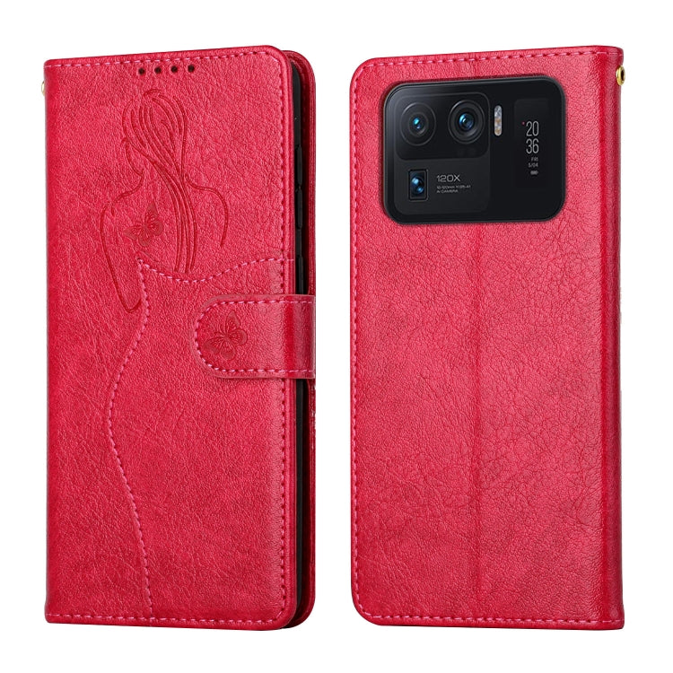 For Xiaomi Mi 11 Ultra Beauty Girl Embossing Pattern Horizontal Flip Leather Case with Holder & Card Slot & Wallet & Photo Frame