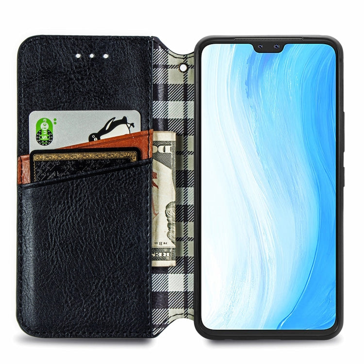 For vivo S7 Cubic Grid Pressed Horizontal Flip Magnetic PU Leather Case with Holder & Card Slots & Wallet