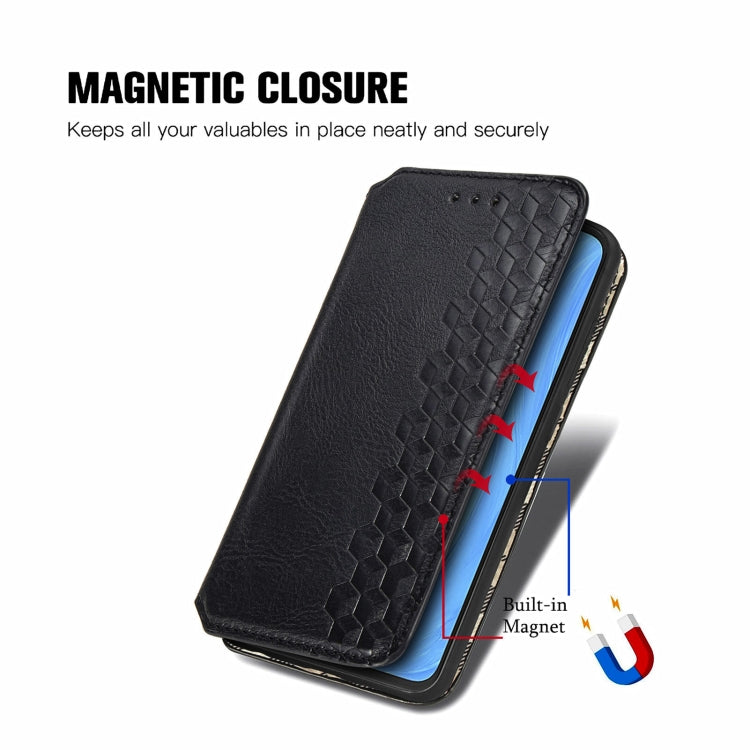 For vivo S7 Cubic Grid Pressed Horizontal Flip Magnetic PU Leather Case with Holder & Card Slots & Wallet