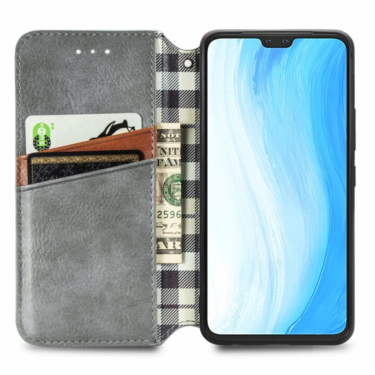 For vivo S7 Cubic Grid Pressed Horizontal Flip Magnetic PU Leather Case with Holder & Card Slots & Wallet