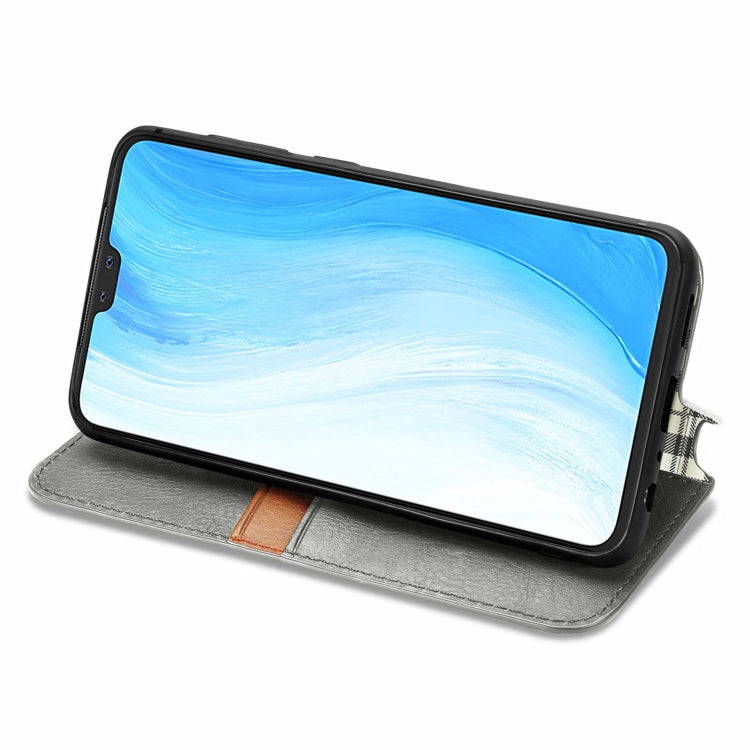 For vivo S7 Cubic Grid Pressed Horizontal Flip Magnetic PU Leather Case with Holder & Card Slots & Wallet