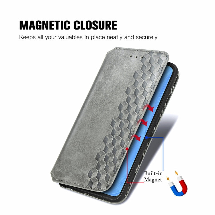 For vivo S7 Cubic Grid Pressed Horizontal Flip Magnetic PU Leather Case with Holder & Card Slots & Wallet
