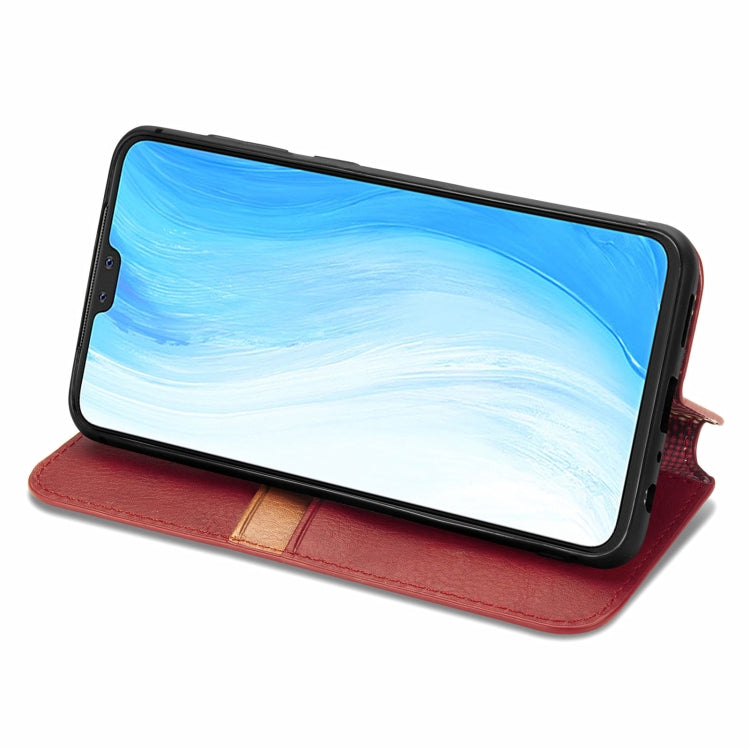 For vivo S7 Cubic Grid Pressed Horizontal Flip Magnetic PU Leather Case with Holder & Card Slots & Wallet