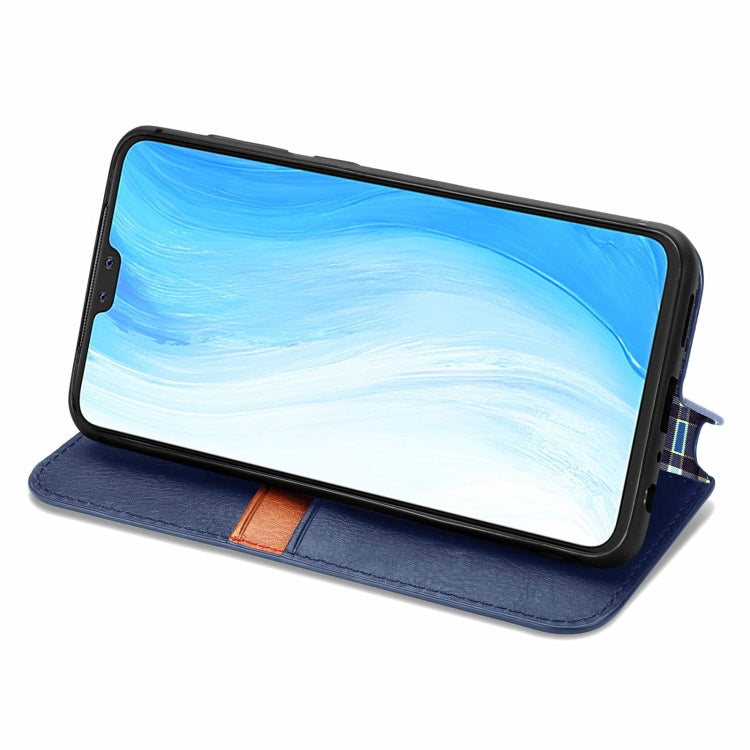 For vivo S7 Cubic Grid Pressed Horizontal Flip Magnetic PU Leather Case with Holder & Card Slots & Wallet