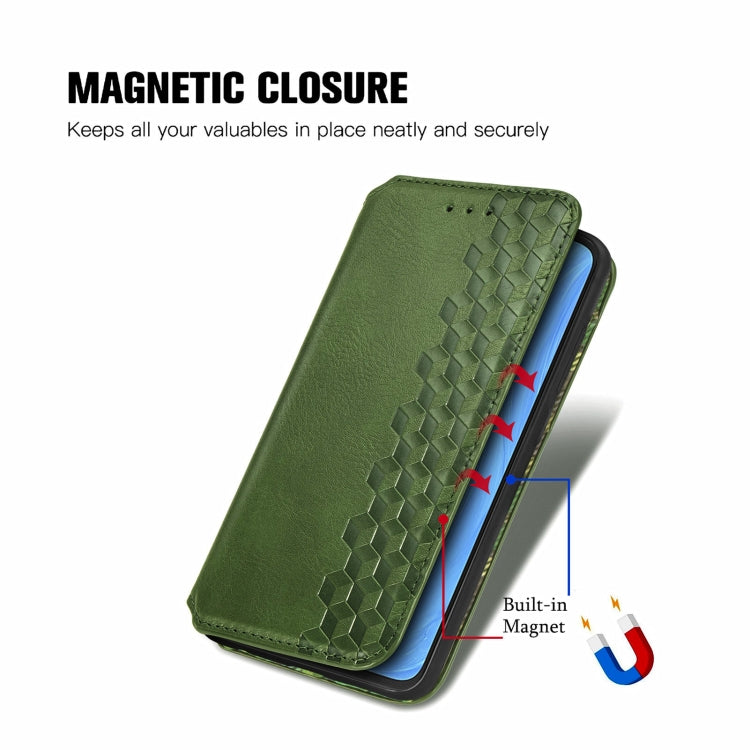 For vivo S7 Cubic Grid Pressed Horizontal Flip Magnetic PU Leather Case with Holder & Card Slots & Wallet