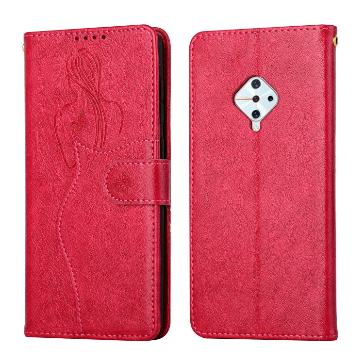 For vivo S1 Pro Beauty Girl Embossing Pattern Horizontal Flip Leather Case with Holder & Card Slot & Wallet & Photo Frame