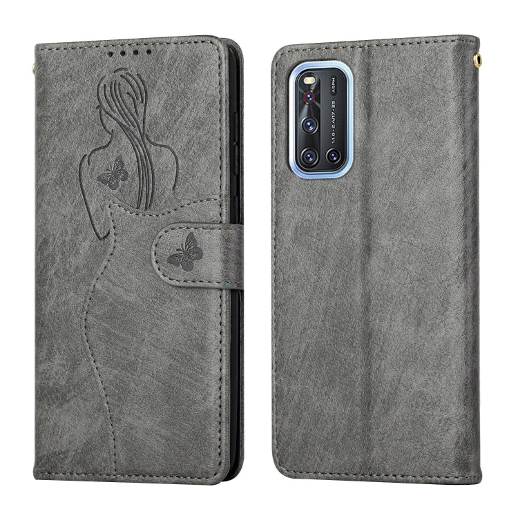 For vivo V19 Beauty Girl Embossing Pattern Horizontal Flip Leather Case with Holder & Card Slot & Wallet & Photo Frame