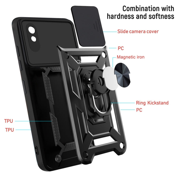For Xiaomi Redmi 9A Sliding Camera Cover Design TPU+PC Protective Case