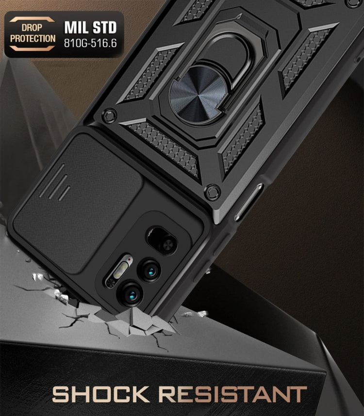 For Xiaomi Redmi Note 10 5G Sliding Camera Cover Design TPU+PC Protective Case