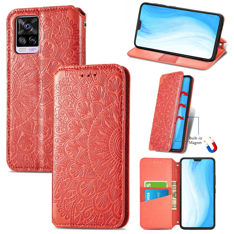 For vivo S7 Blooming Mandala Embossed Pattern Magnetic Horizontal Flip Leather Case with Holder & Card Slots & Wallet