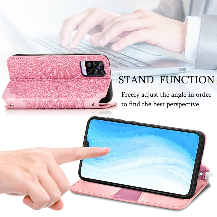 For vivo S7 Blooming Mandala Embossed Pattern Magnetic Horizontal Flip Leather Case with Holder & Card Slots & Wallet