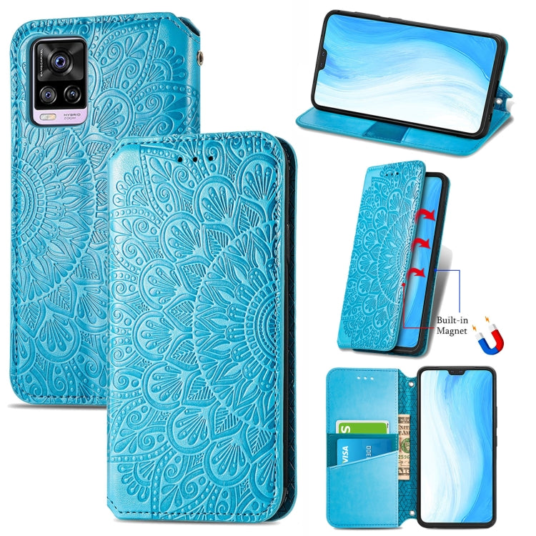 For vivo S7 Blooming Mandala Embossed Pattern Magnetic Horizontal Flip Leather Case with Holder & Card Slots & Wallet