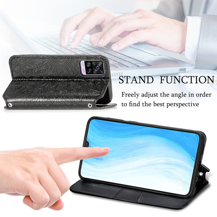 For vivo S7 Blooming Mandala Embossed Pattern Magnetic Horizontal Flip Leather Case with Holder & Card Slots & Wallet