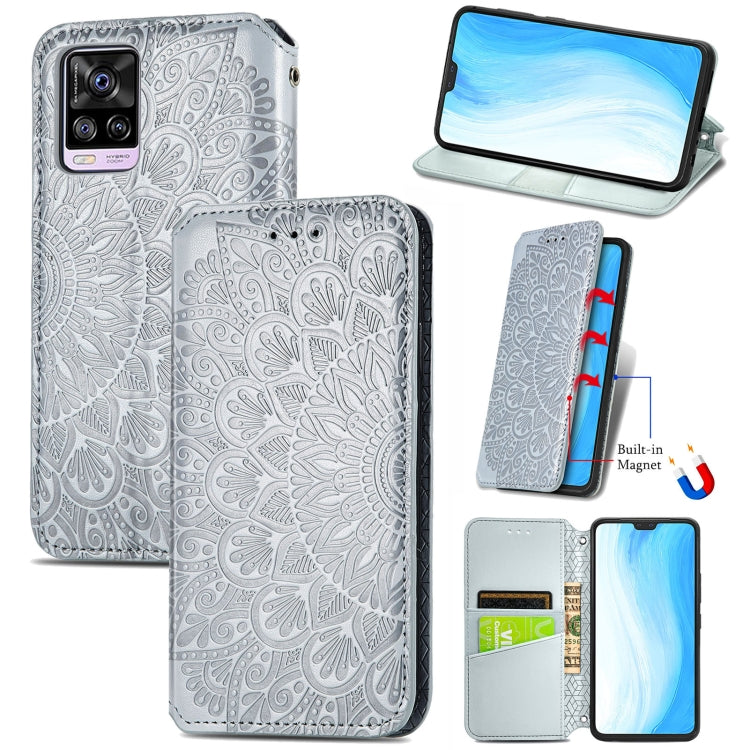 For vivo S7 Blooming Mandala Embossed Pattern Magnetic Horizontal Flip Leather Case with Holder & Card Slots & Wallet