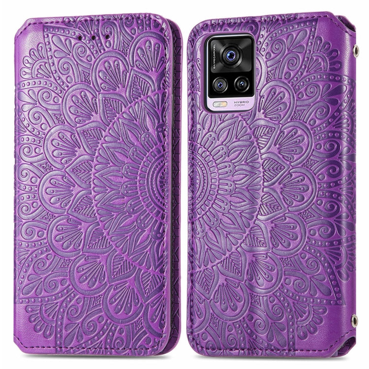 For vivo S7 Blooming Mandala Embossed Pattern Magnetic Horizontal Flip Leather Case with Holder & Card Slots & Wallet