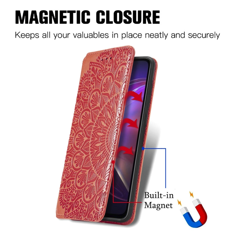 For vivo V21 Blooming Mandala Embossed Pattern Magnetic Horizontal Flip Leather Case with Holder & Card Slots & Wallet