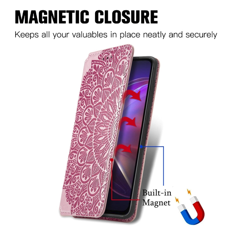 For vivo V21 Blooming Mandala Embossed Pattern Magnetic Horizontal Flip Leather Case with Holder & Card Slots & Wallet