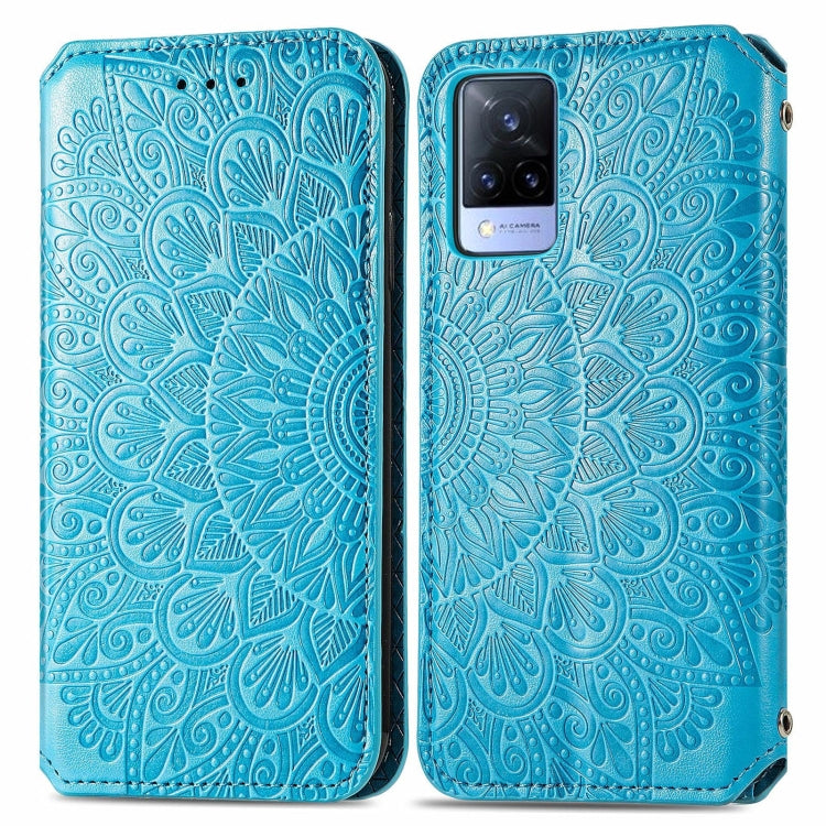 For vivo V21 Blooming Mandala Embossed Pattern Magnetic Horizontal Flip Leather Case with Holder & Card Slots & Wallet