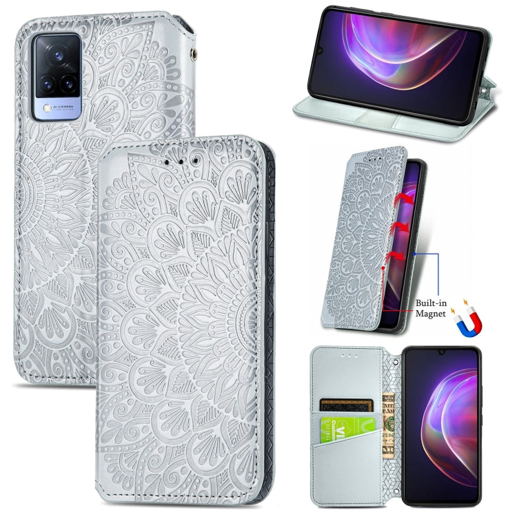For vivo V21 Blooming Mandala Embossed Pattern Magnetic Horizontal Flip Leather Case with Holder & Card Slots & Wallet