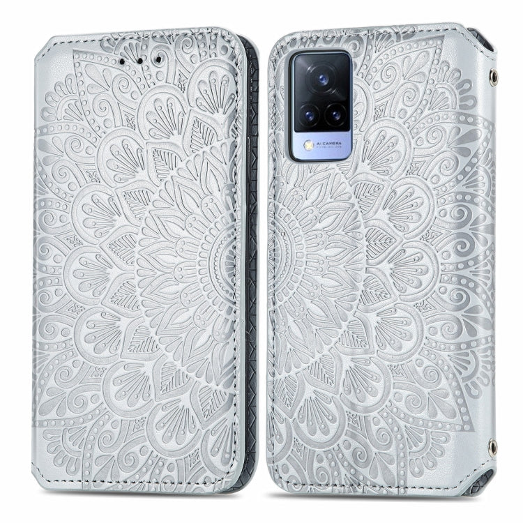 For vivo V21 Blooming Mandala Embossed Pattern Magnetic Horizontal Flip Leather Case with Holder & Card Slots & Wallet