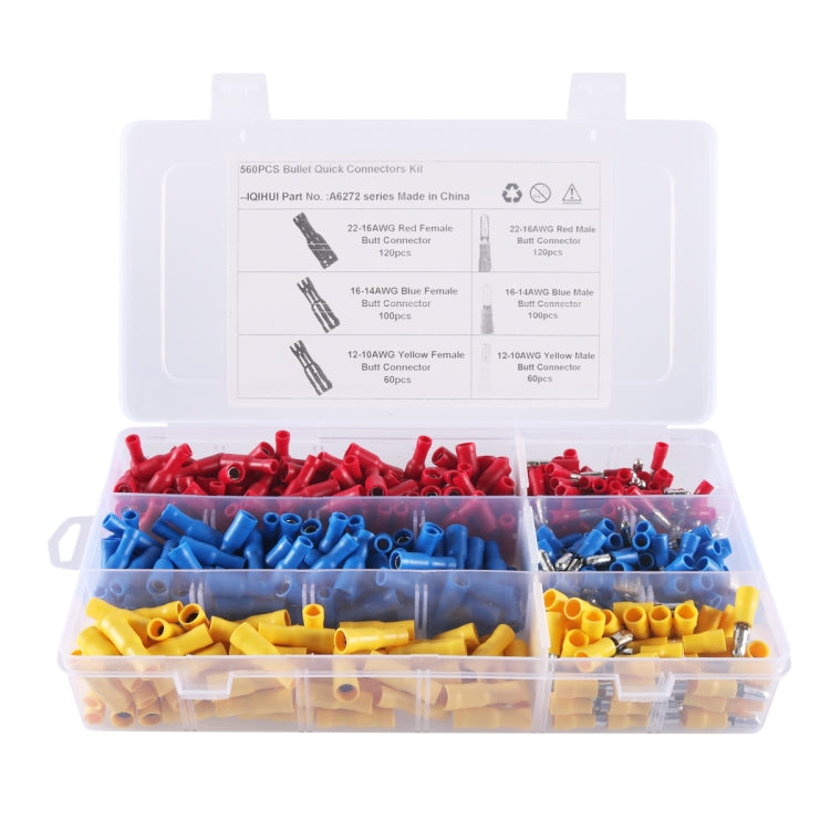 A6272 560 PCS Car Cable Connection Cold Press Terminal Male & Female Connector