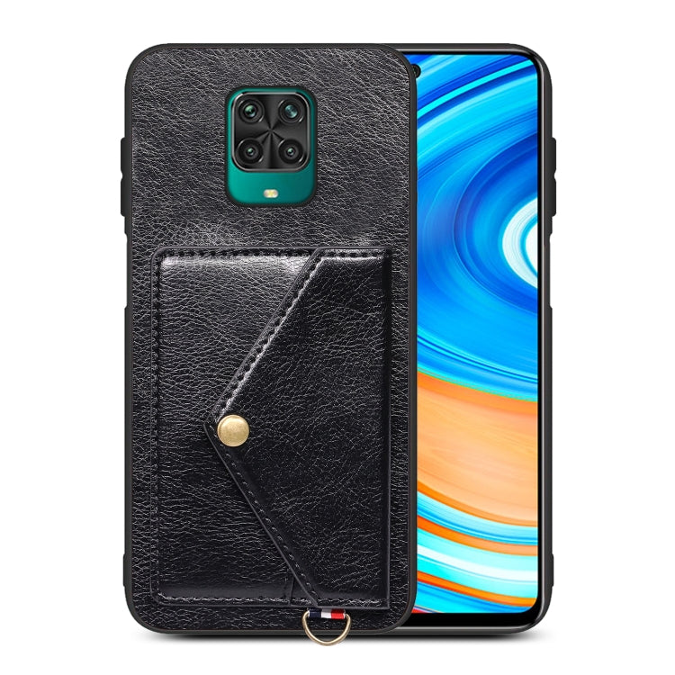 For Xiaomi Redmi Note 9 Pro Litchi Texture Silicone + PC + PU Leather Back Cover Shockproof Case with Card Slot