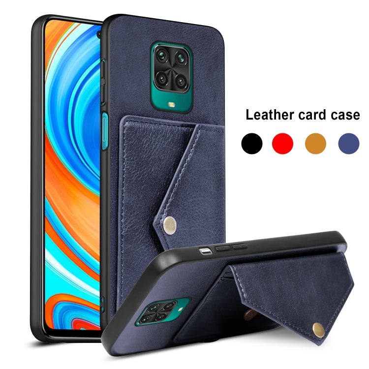 For Xiaomi Redmi Note 9 Pro Litchi Texture Silicone + PC + PU Leather Back Cover Shockproof Case with Card Slot