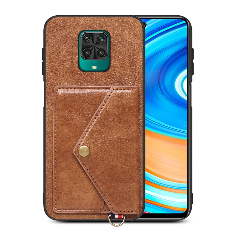 For Xiaomi Redmi Note 9 Pro Litchi Texture Silicone + PC + PU Leather Back Cover Shockproof Case with Card Slot