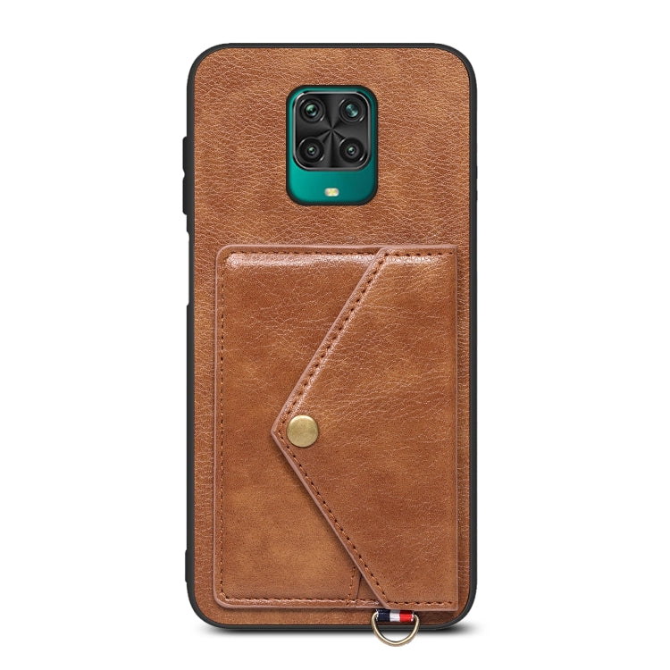 For Xiaomi Redmi Note 9 Pro Litchi Texture Silicone + PC + PU Leather Back Cover Shockproof Case with Card Slot