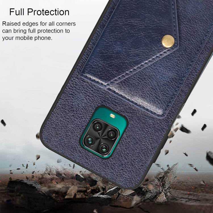 For Xiaomi Redmi Note 9 Pro Litchi Texture Silicone + PC + PU Leather Back Cover Shockproof Case with Card Slot