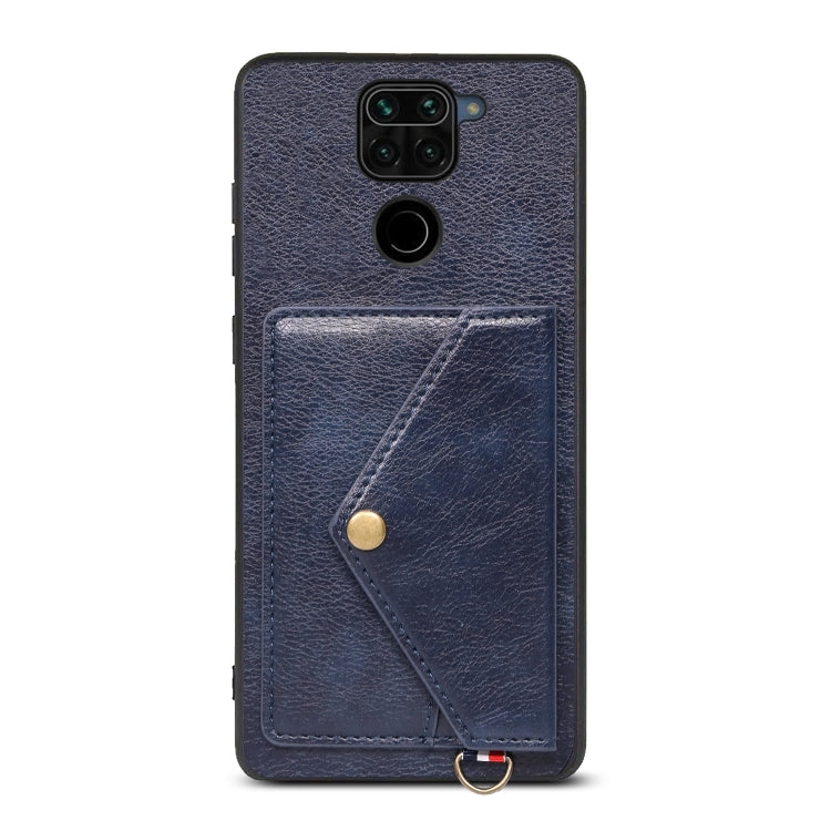 For Xiaomi Redmi Note 9 Litchi Texture Silicone + PC + PU Leather Back Cover Shockproof Case with Card Slot