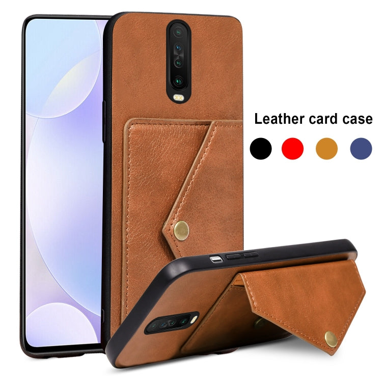 For Xiaomi Redmi K30 Litchi Texture Silicone + PC + PU Leather Back Cover Shockproof Case with Card Slot
