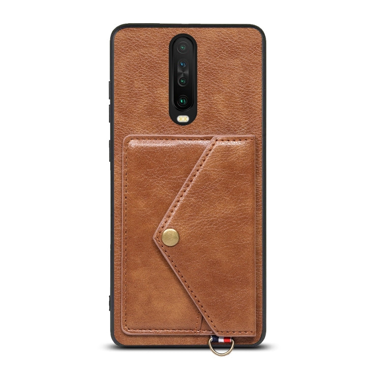 For Xiaomi Redmi K30 Litchi Texture Silicone + PC + PU Leather Back Cover Shockproof Case with Card Slot