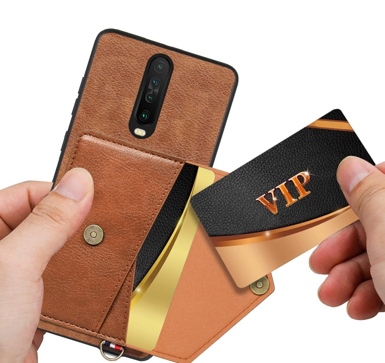 For Xiaomi Redmi K30 Litchi Texture Silicone + PC + PU Leather Back Cover Shockproof Case with Card Slot