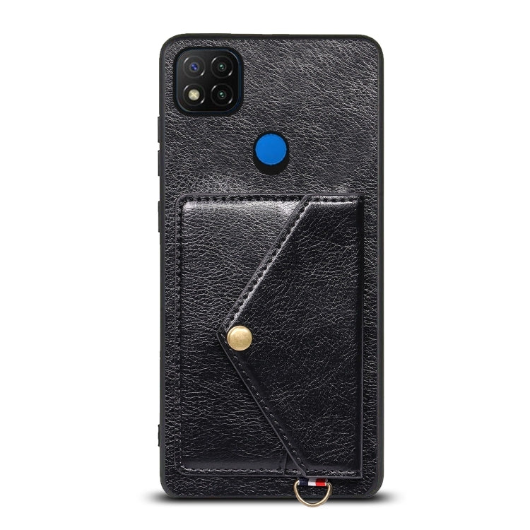 For Xiaomi Redmi 9C Litchi Texture Silicone + PC + PU Leather Back Cover Shockproof Case with Card Slot