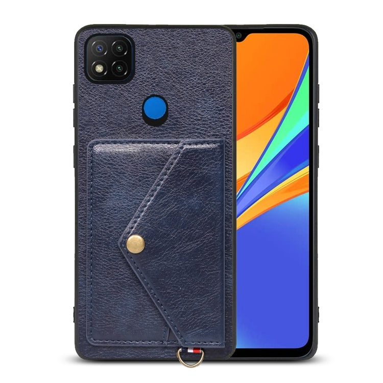 For Xiaomi Redmi 9C Litchi Texture Silicone + PC + PU Leather Back Cover Shockproof Case with Card Slot